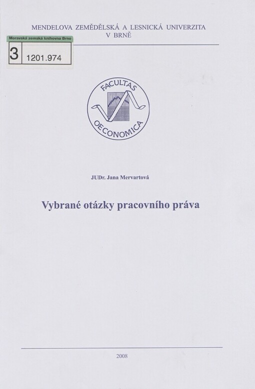 Vybrané otázky pracovního práva