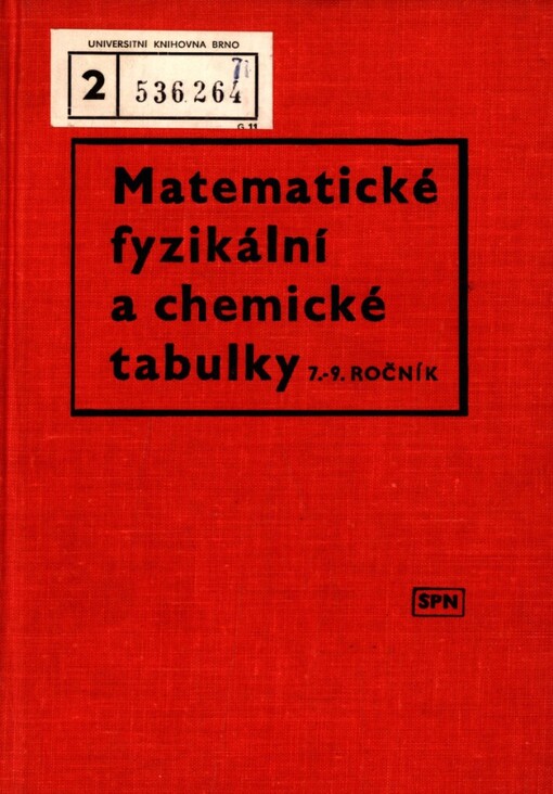 Matematické, fyzikální a chemické tabulky pro sedmý až devátý ročník