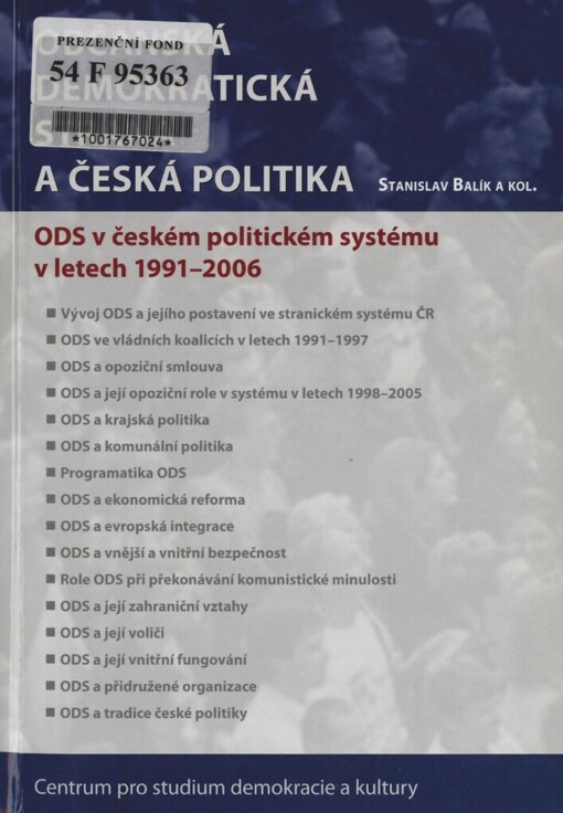 Občanská demokratická strana a česká politika: ODS v českém politickém systému v letech 1991-2006