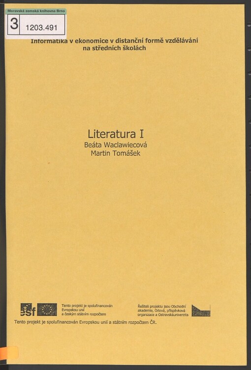 Literatura I: učební text pro distanční formu vzdělávání