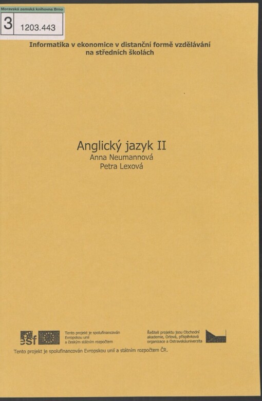 Angličtina II - gramatika a konverzace: učební text pro distanční formu vzdělávání