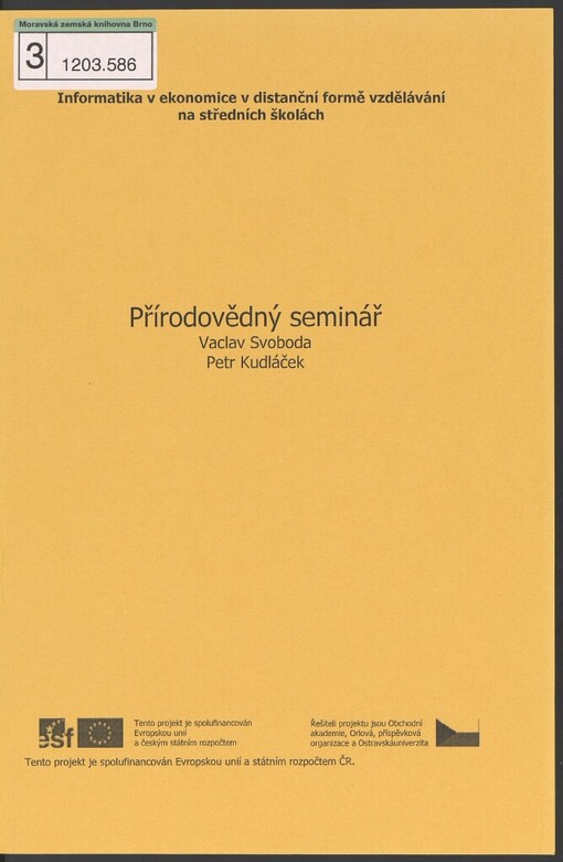 Přírodovědný seminář: učební text pro distanční formu vzdělávání