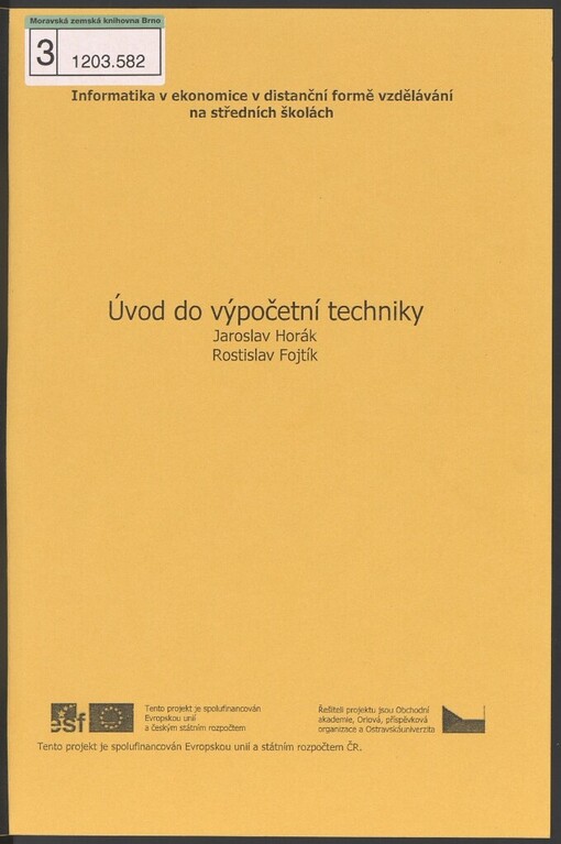 Úvod do výpočetní techniky: učební text pro distanční formu vzdělávání