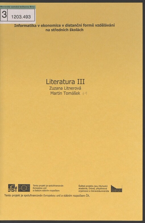 Literatura III: učební text pro distanční formu vzdělávání