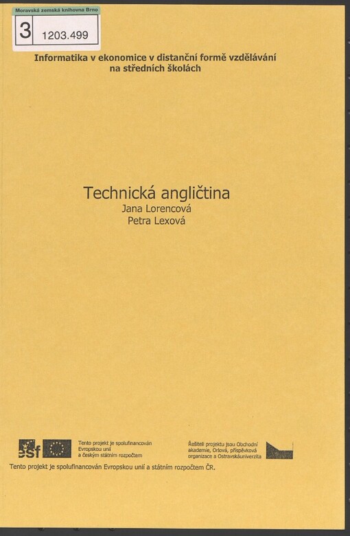 Computing English for secondary school: učební text pro distanční formu vzdělávání