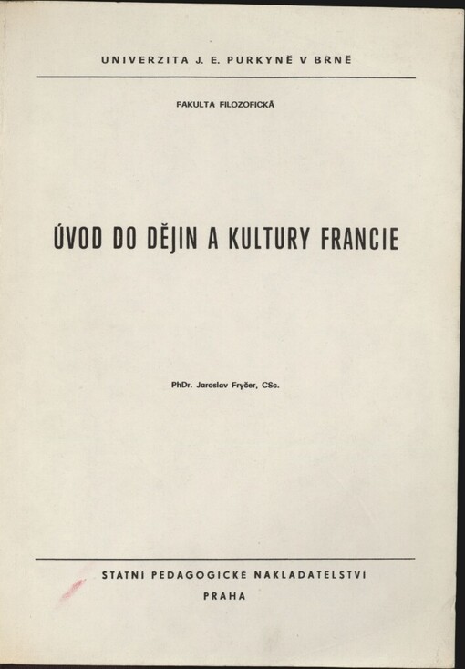 Úvod do dějin a kultury Francie