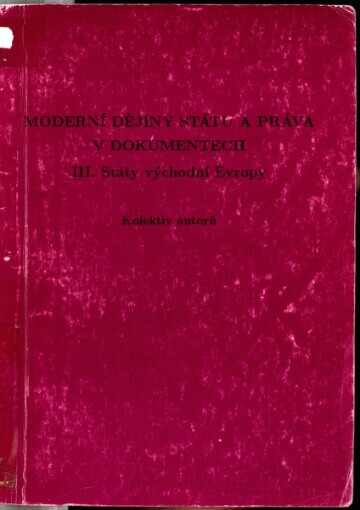 Moderní dějiny státu a práva v dokumentech