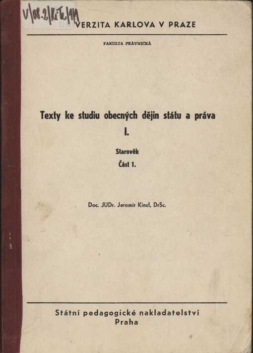 Texty ke studiu obecných dějin státu a práva