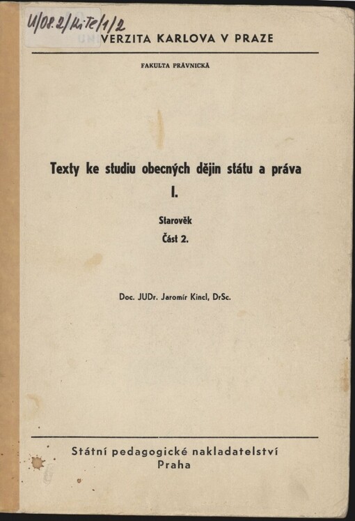 Texty ke studiu obecných dějin státu a práva
