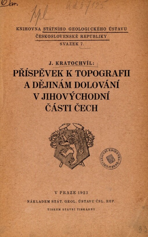 Příspěvek k topografii a dějinám dolování v jihovýchodní části Čech