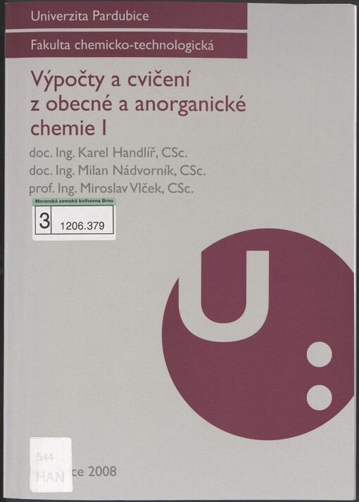 Výpočty a cvičení z obecné a anorganické chemie I