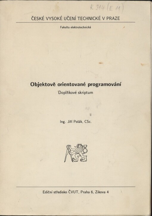 Objektově orientované programování: doplňkové skriptum