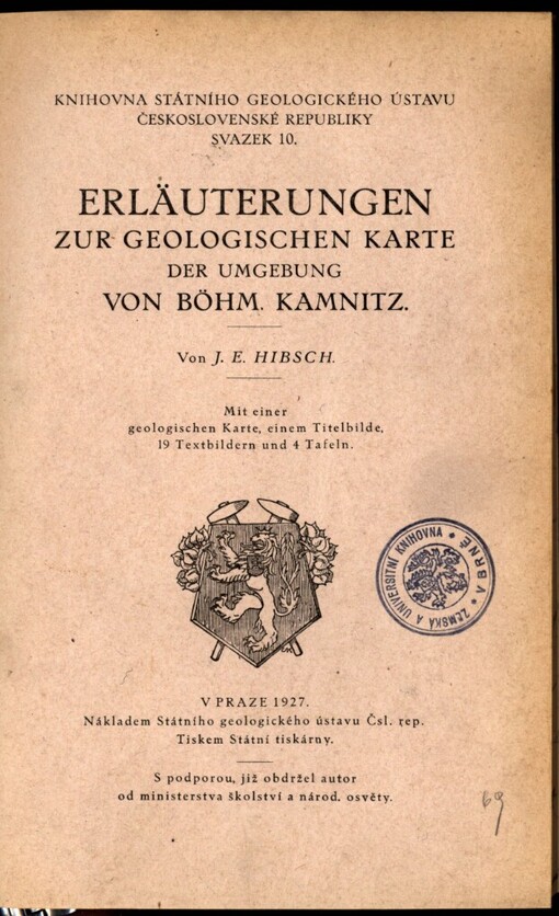 Erläuterungen zur geologischen Karte der Umgebung von Böhm. Kamnitz