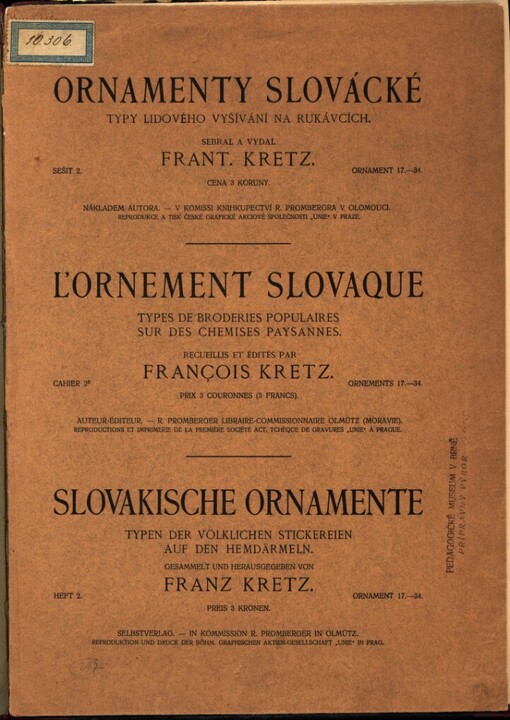 Ornamenty slovácké: typy lidového vyšívání na rukávcích