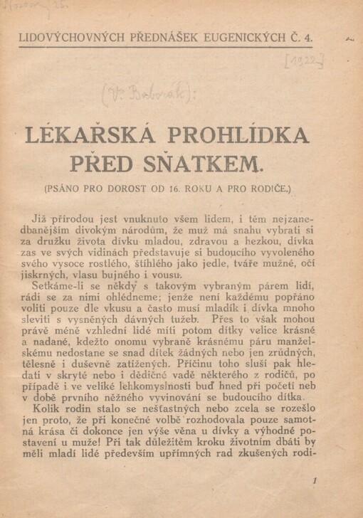 Lékařská prohlídka před sňatkem