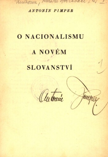 O nacionalismu a novém slovanství