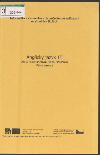Angličtina III - gramatika a konverzace: učební text pro distanční formu vzdělávání