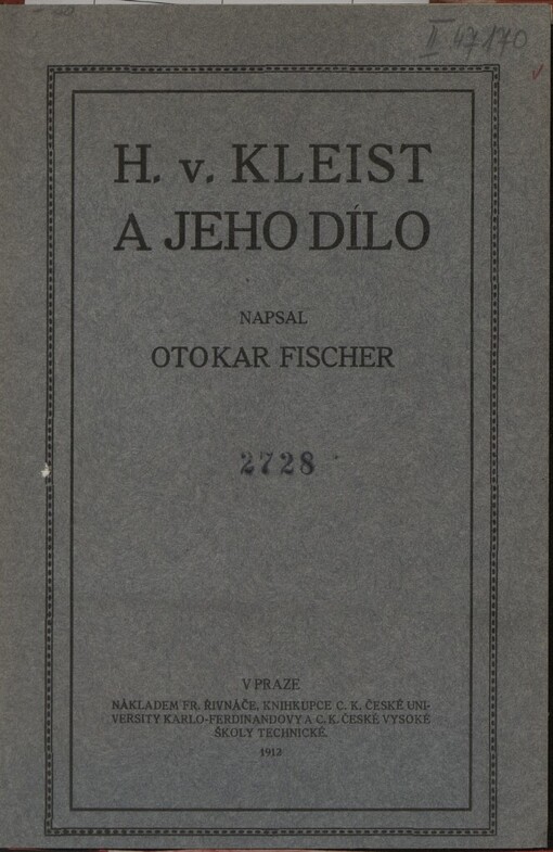H. v. Kleist a jeho dílo