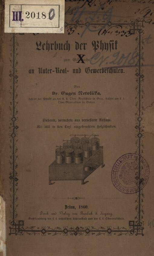 Lehrbuch der Physik zum Gebrauche an Unter-Real- und Gewerbeschulen