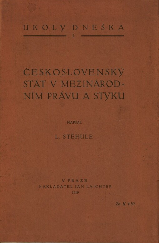 Československý stát v mezinárodním právu a styku