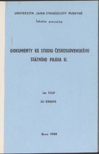 Dokumenty ke studiu československého státního práva II