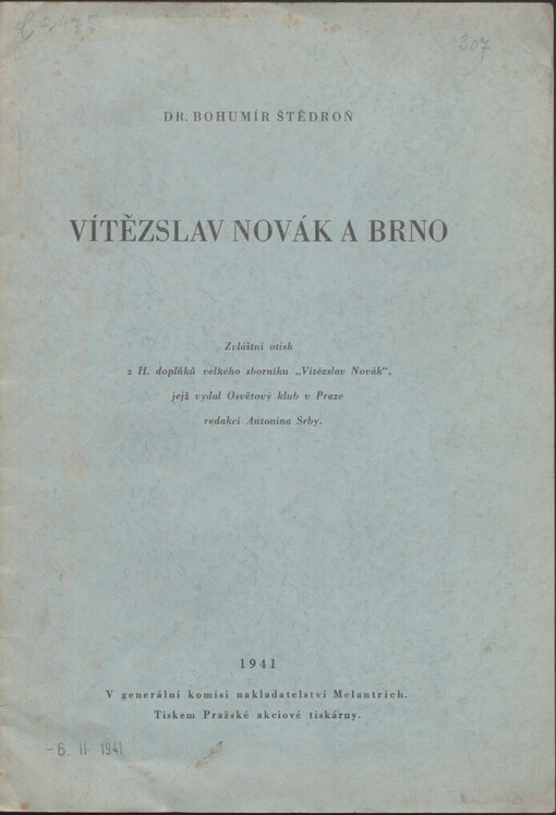 Vítězslav Novák a Brno