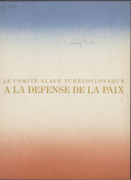 Comité slave Tchécoslovaque a la defense de la paix