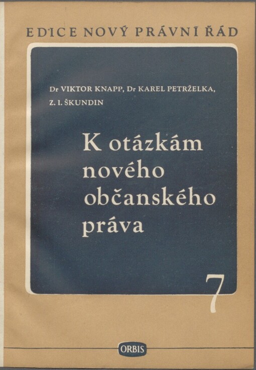 K otázkám nového občanského práva