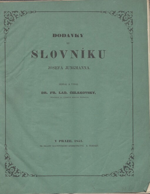Dodavky ke slovniku Josefa Jungmanna