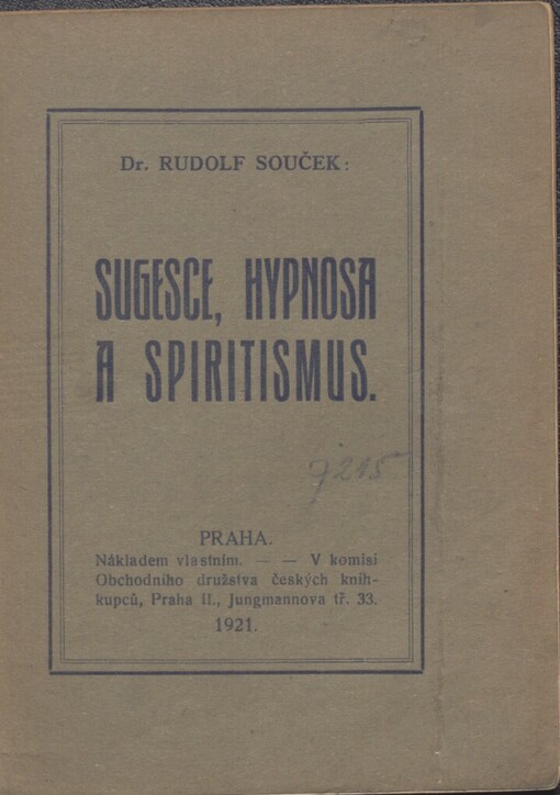 Sugesce, hypnosa a spiritismus