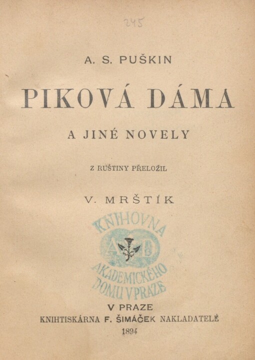 Piková dáma a jiné novely