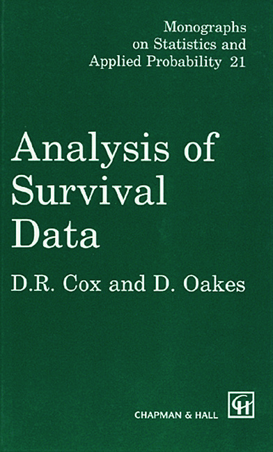 Analysis of Survival Data (Chapman & Hall/CRC Monographs on Statistics & Applied Probability)