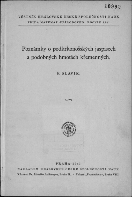 Poznámky o podkrkonošských jaspisech a podobných hmotách křemenných