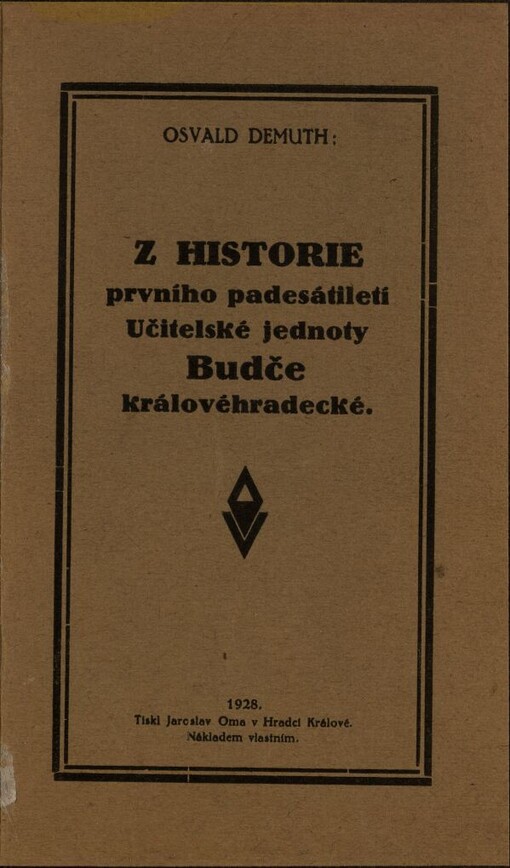 Z historie prvního padesátiletí učitelské jednoty Budče královéhradecké