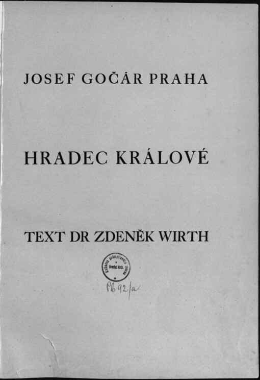 Josef Gočár, Praha: Hradec Králové