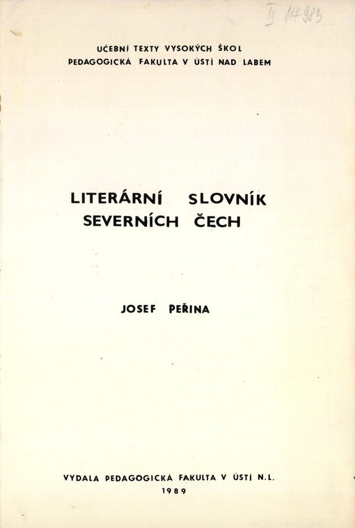 Literární slovník severních Čech I