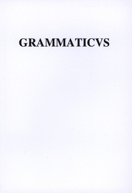 Grammaticvs: studia linquistica - Adolfo Erhart - quinque et septuagenario oblata