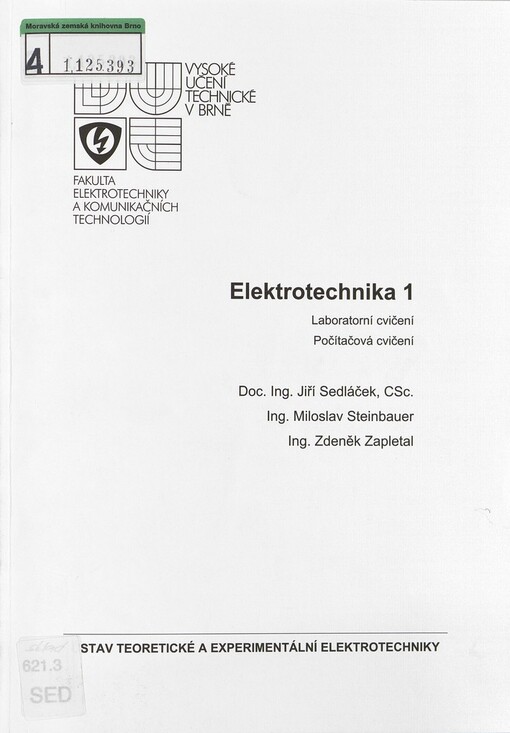 Elektrotechnika 1: laboratorní cvičení : počítačová cvičení