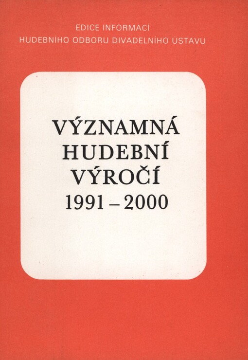 Významná hudební výročí 1991-2000