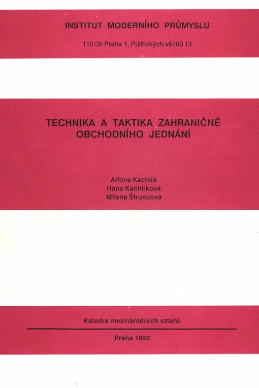 Technika a taktika zahraničně obchodního jednání