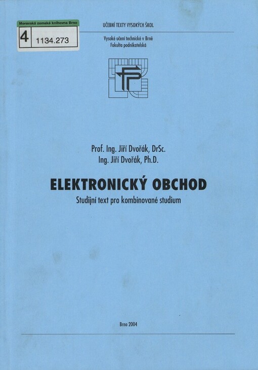 Elektronický obchod: studijní text pro kombinované studium