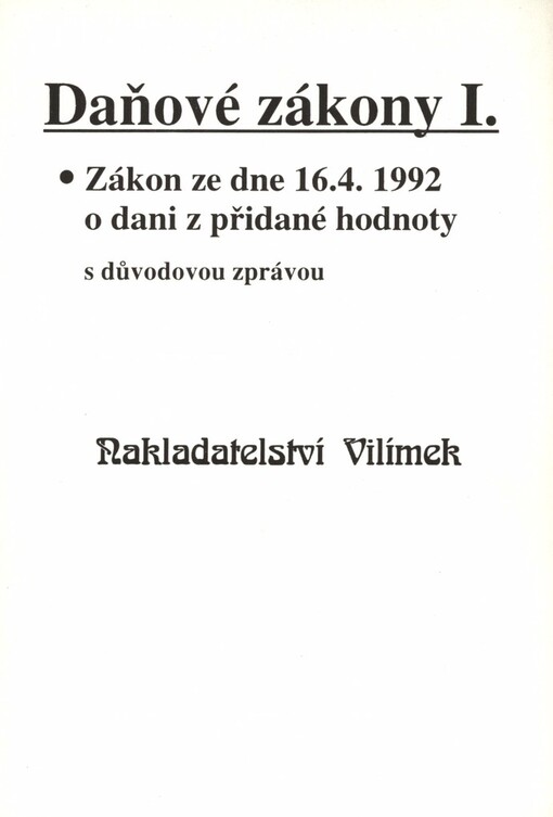Daňové zákony I