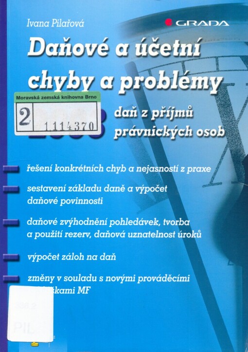 Daňové a účetní chyby a problémy 2003: daň z příjmů právnických osob