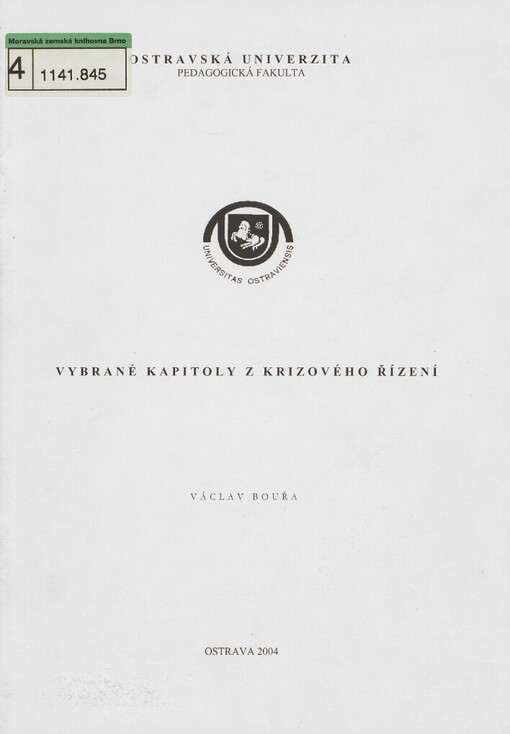 Vybrané kapitoly z krizového řízení
