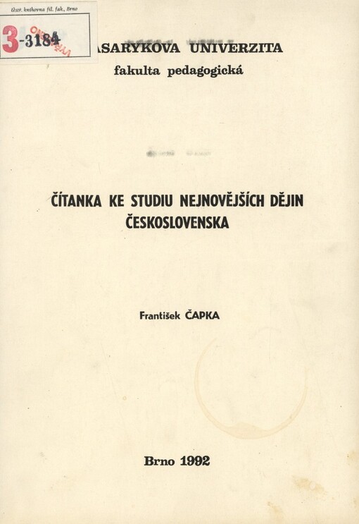 Čítanka ke studiu nejnovějších dějin Československa