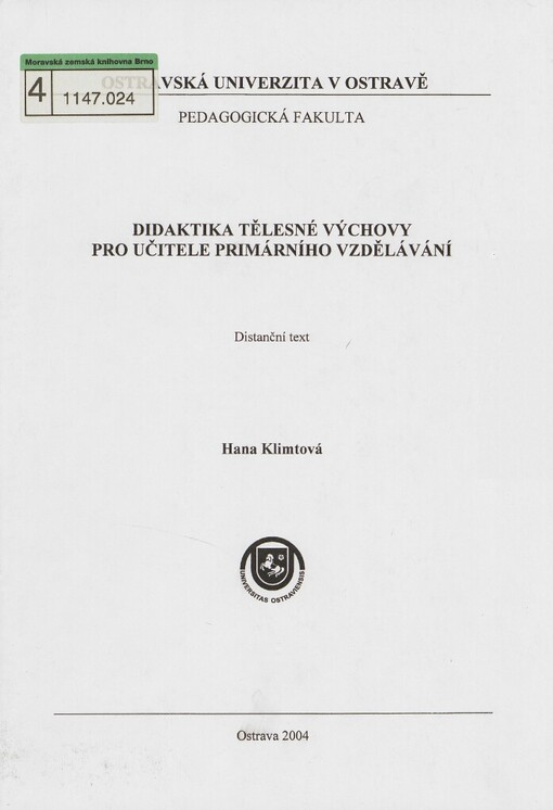 Didaktika tělesné výchovy pro učitele primárního vzdělávání: distanční text
