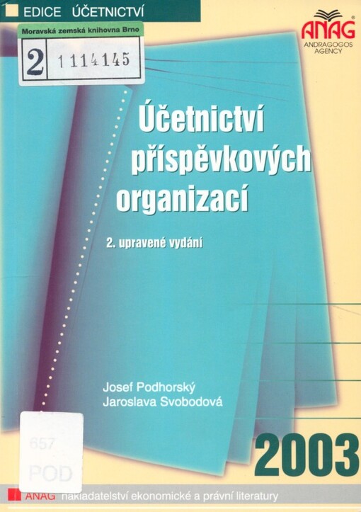 Účetnictví příspěvkových organizací 2003