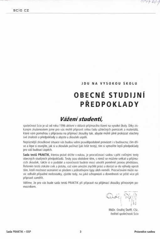 Jdu na vysokou školu - Obecné studijní předpoklady