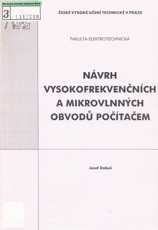 Návrh vysokofrekvenčních a mikrovlnných obvodů počítačem