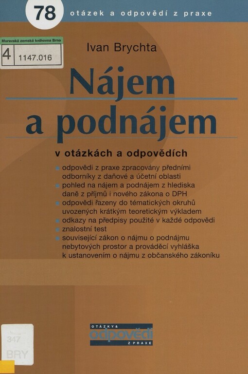 Nájem a podnájem v otázkách a odpovědích